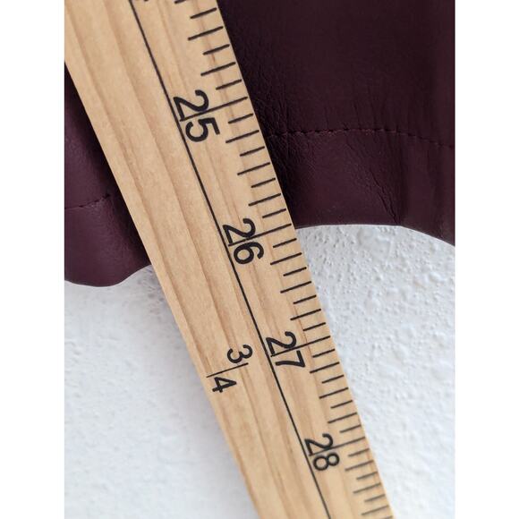 Forever 21 Burgundy Faux Leather Slim-Fit Pants Size 38 - Picture 5 of 5